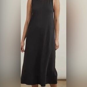 Elizabeth and James Sleeveless Stretch Jersey Knit Maxi Long cottonDress Black L